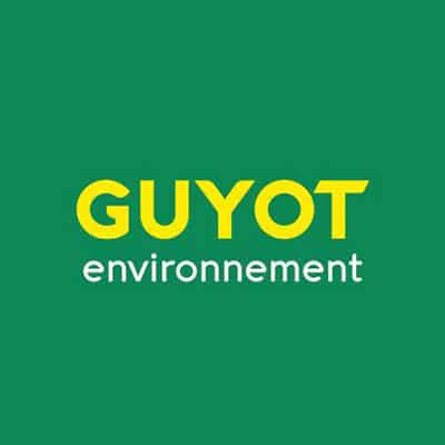 guyot-environnement Logo Guyot Environnement sur fond vert.